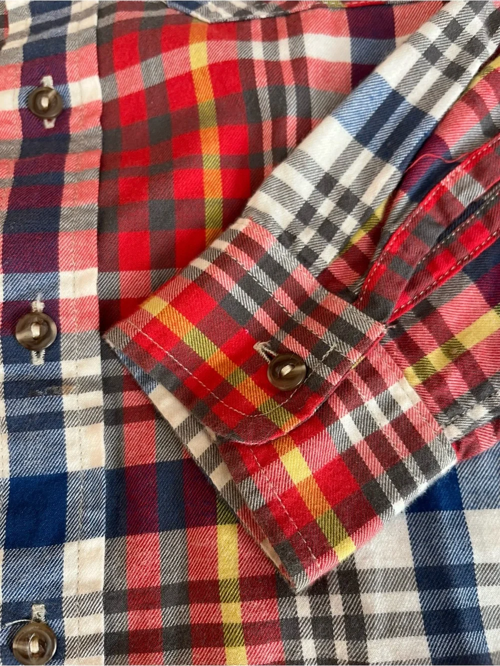 Ralph Lauren Red, Navy & White Plaid Button-Down Shirt for Kids Sz 5 School